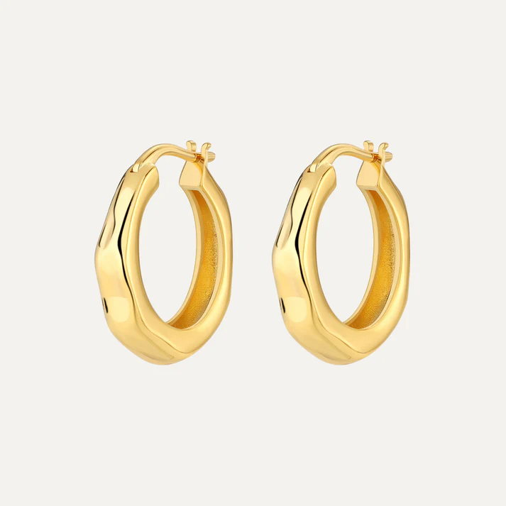 Fluid-shaped hoop earrings