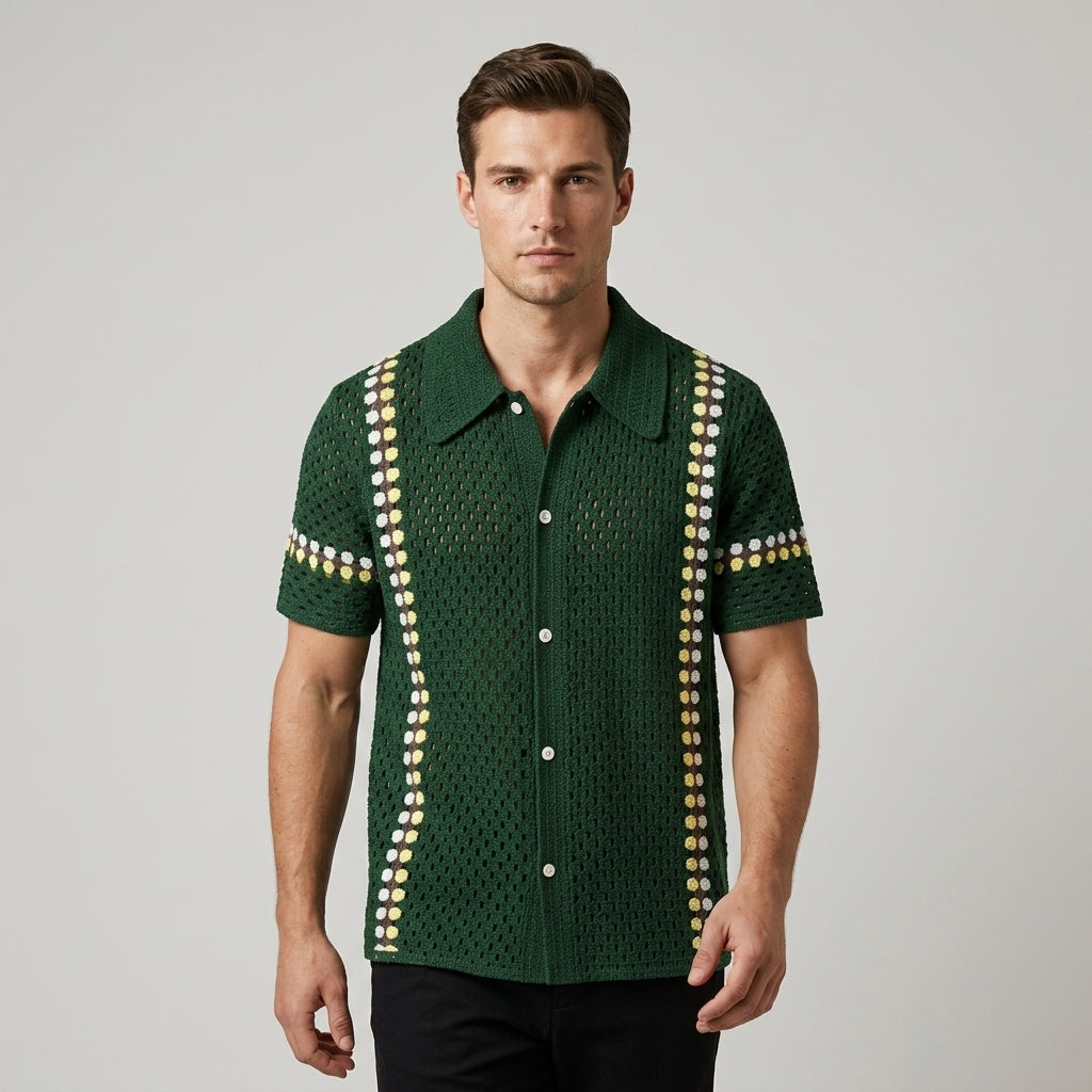 Jace Openwork Stripe Shirt