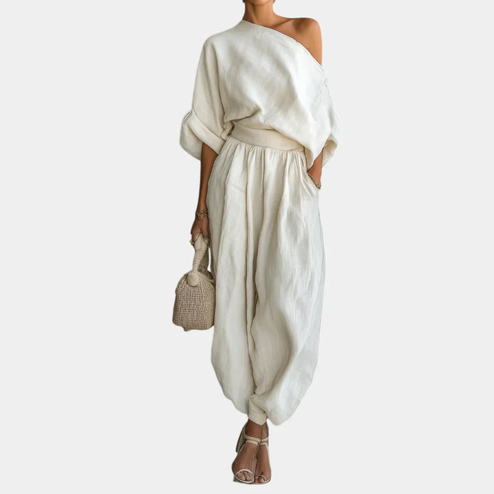 Trisha™ | Linen Set with One Shoulder