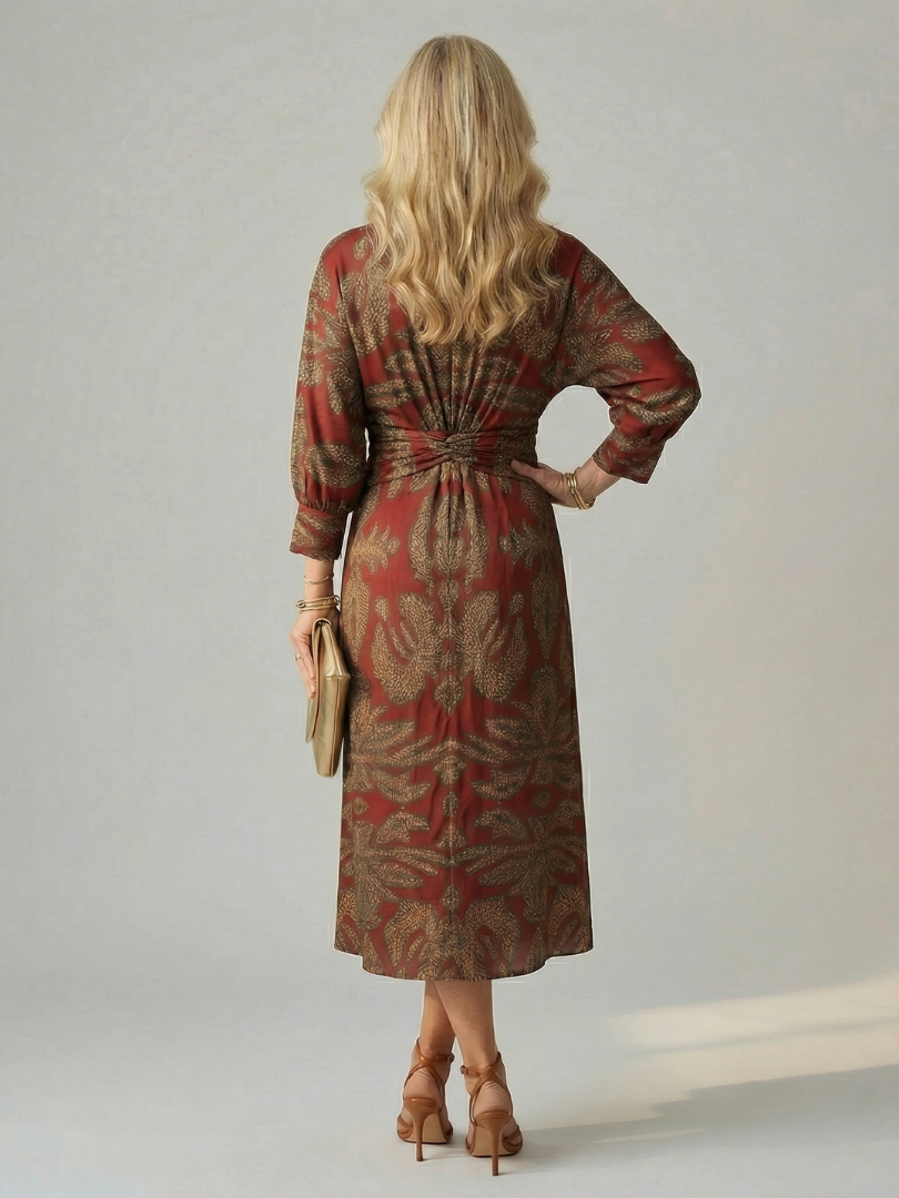 Natural Moon Midi Wrap Dress