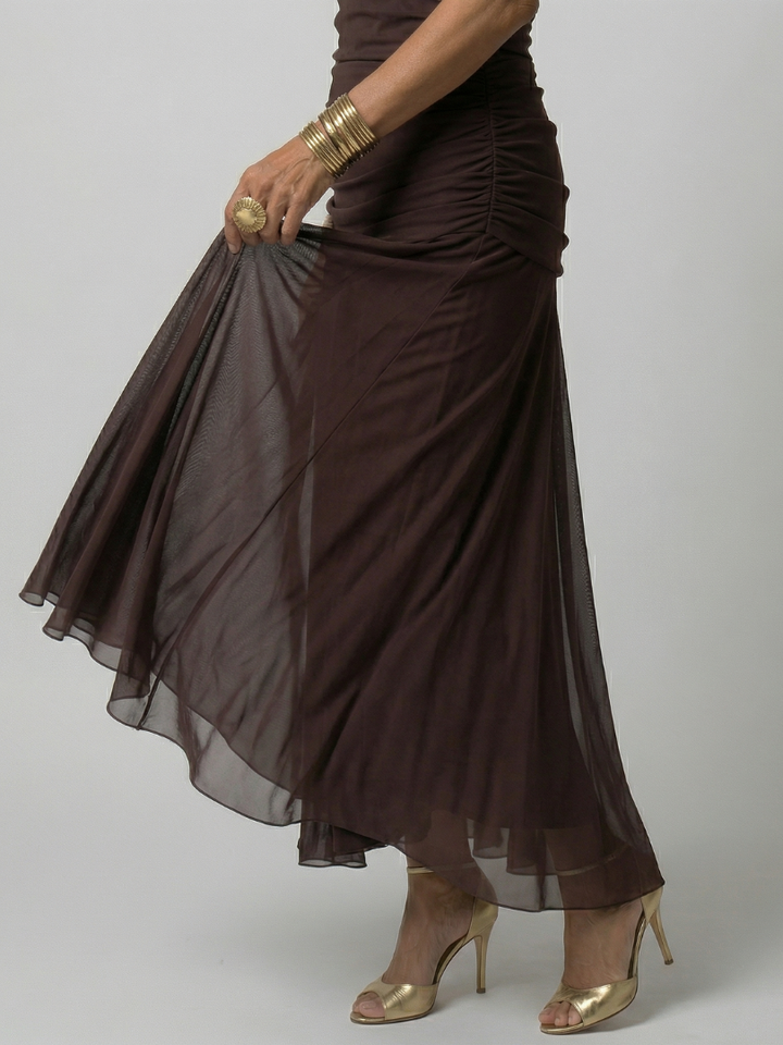 Casual Midi Dress with Off-Shoulder Sleeves Calen