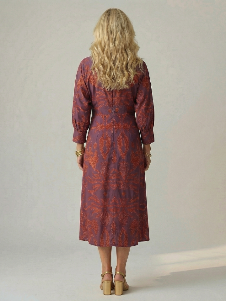 Natural Moon Midi Wrap Dress