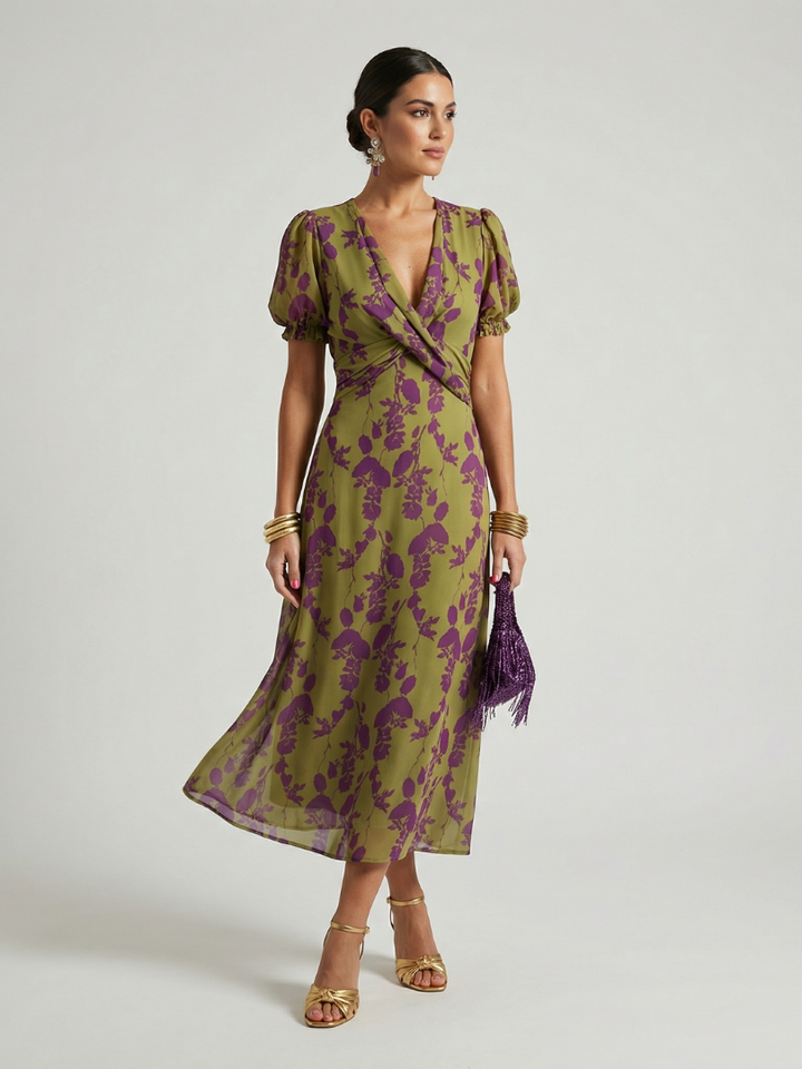 Relaxed Floral Midi Dress
