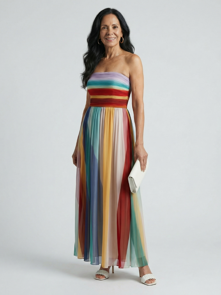 Serene Light Striped Maxi Dress