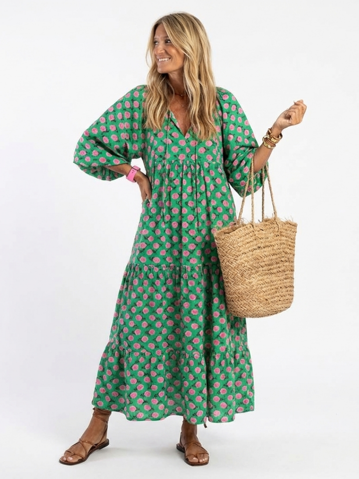 Floral Print Midi Dress Fiora