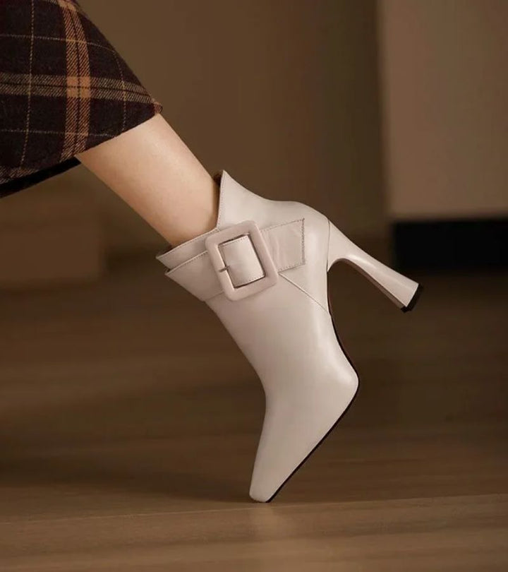 Signature Ankle Boots with Heel & Oversized Buckle