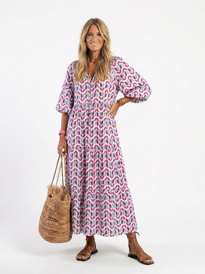 Midi Dress with Long Sleeves Mireya