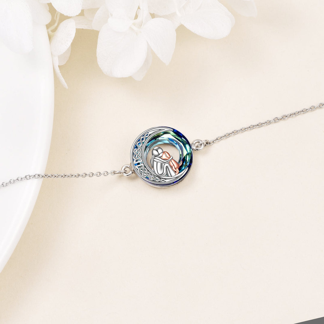 Adjustable Bracelet with Dog Charm in 925 Silver