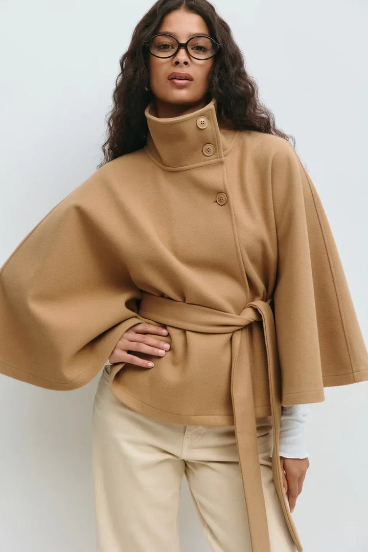 CAPE JACKET WITH BELT