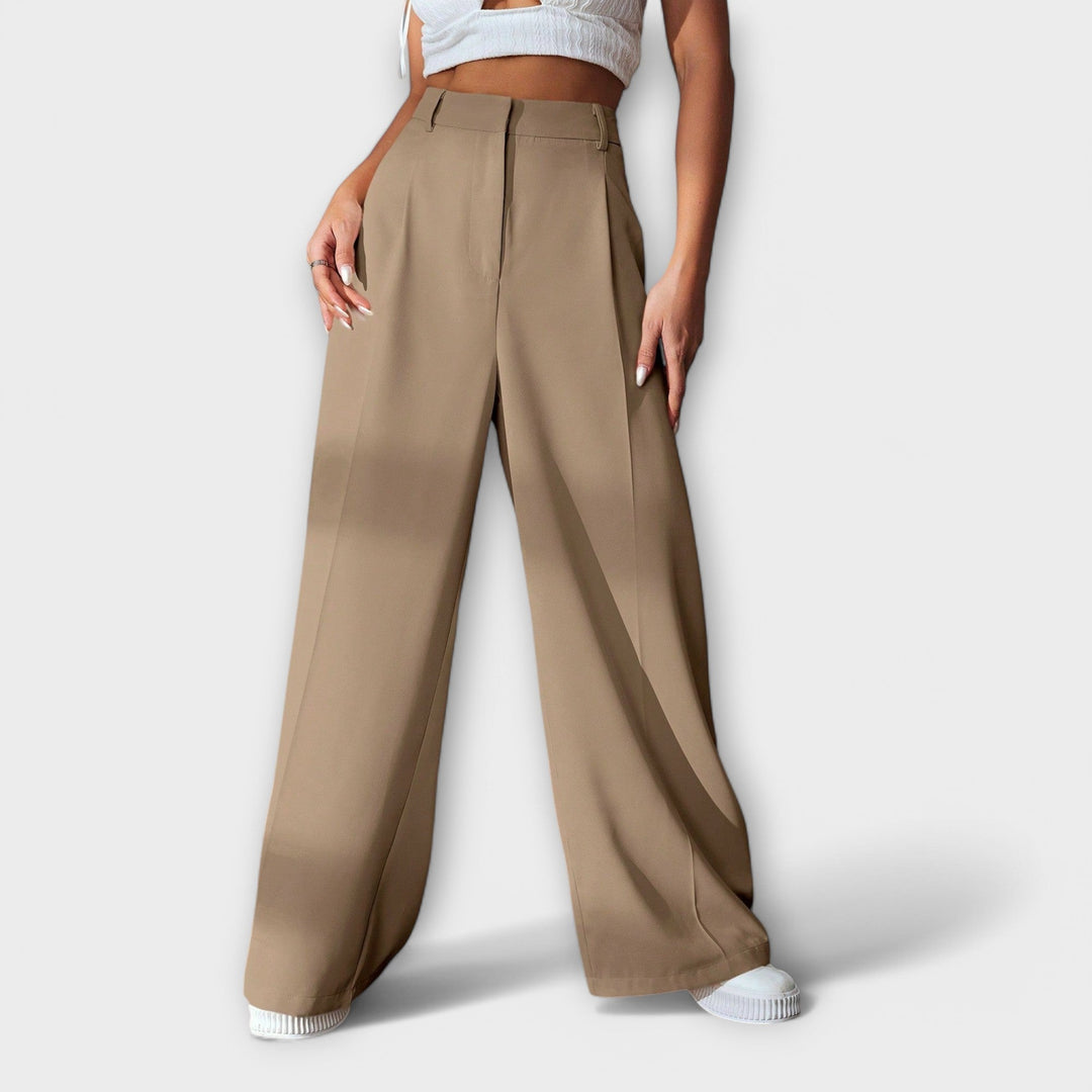 Wide-Leg Women's Pants with High Waist