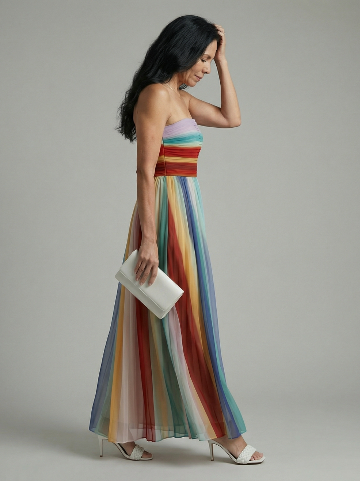 Serene Light Striped Maxi Dress