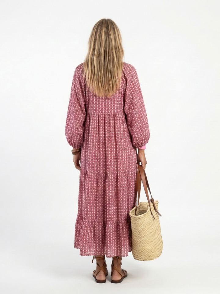 Arlette Geometric Print Midi Dress