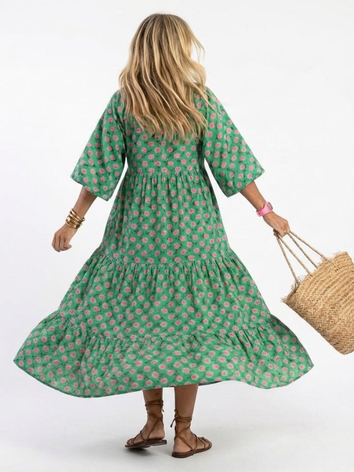 Floral Print Midi Dress Fiora