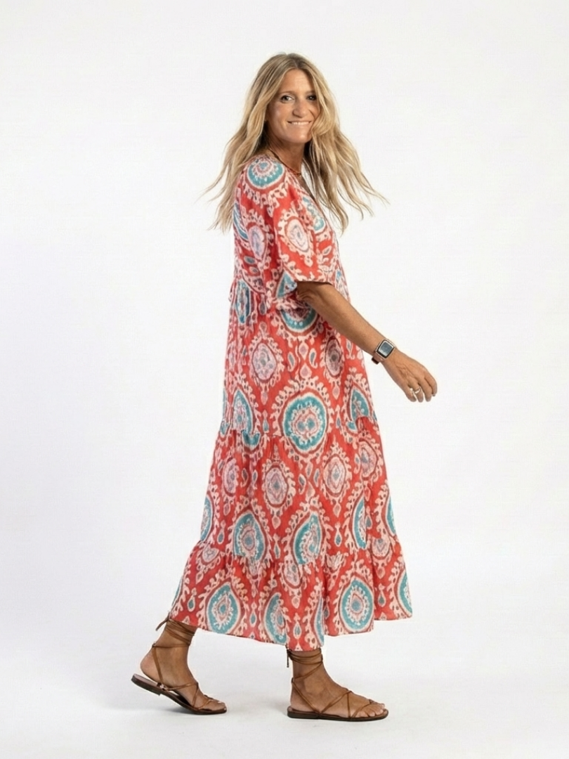 Zaria Paisley Print Midi Dress