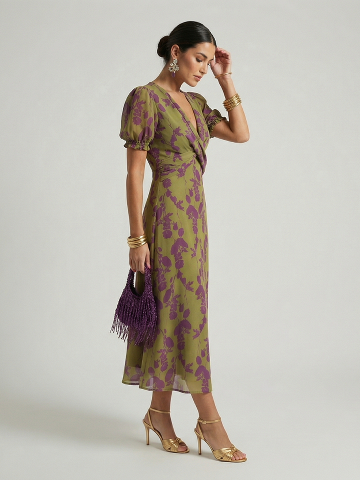 Relaxed Floral Midi Dress
