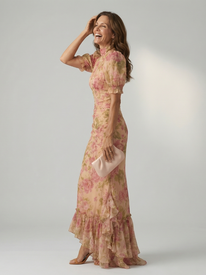 Vianne Soft High Neck Maxi Dress