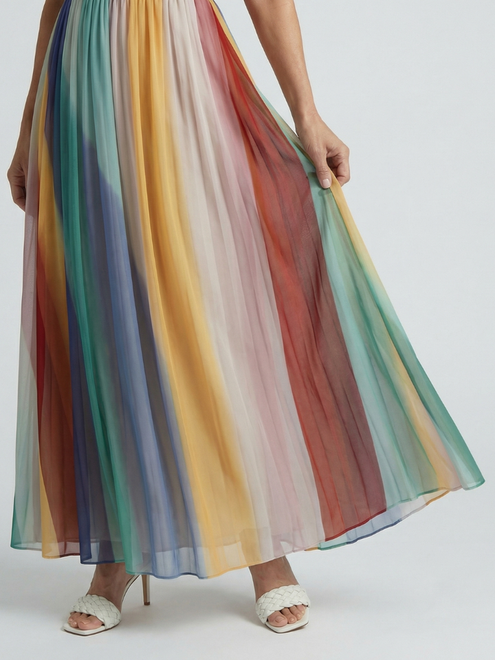 Serene Light Striped Maxi Dress