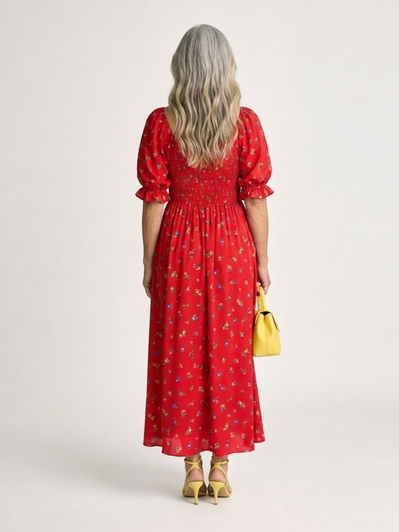 Delphine Puff Sleeve Midi Dress