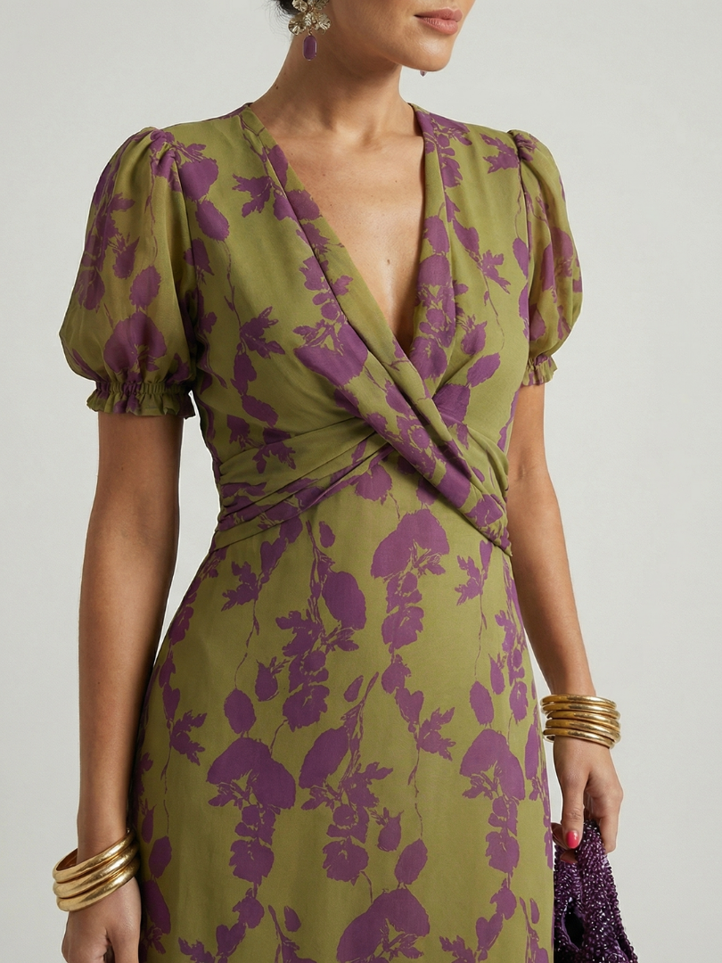 Relaxed Floral Midi Dress