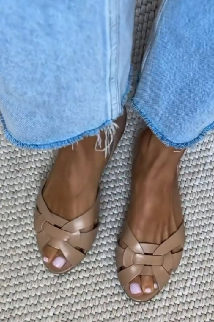 Serafina | Natural Braided Sandals - Natural Elegance and Comfort