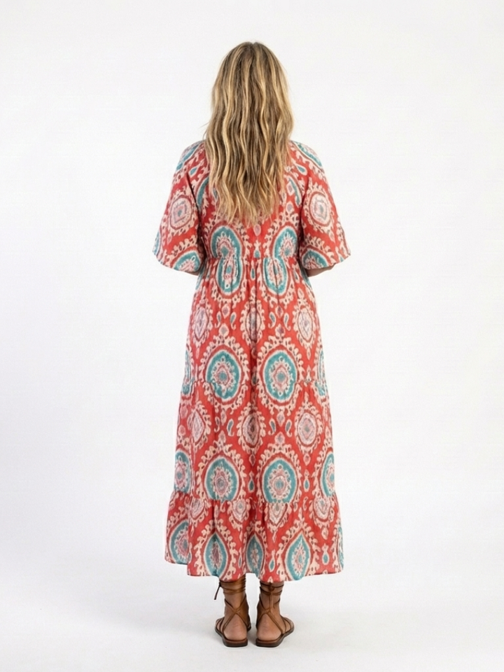 Zaria Paisley Print Midi Dress