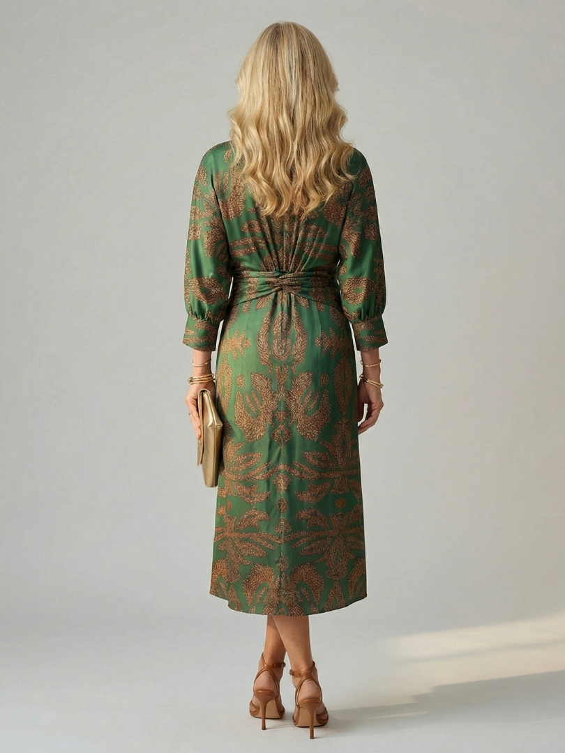 Natural Moon Midi Wrap Dress