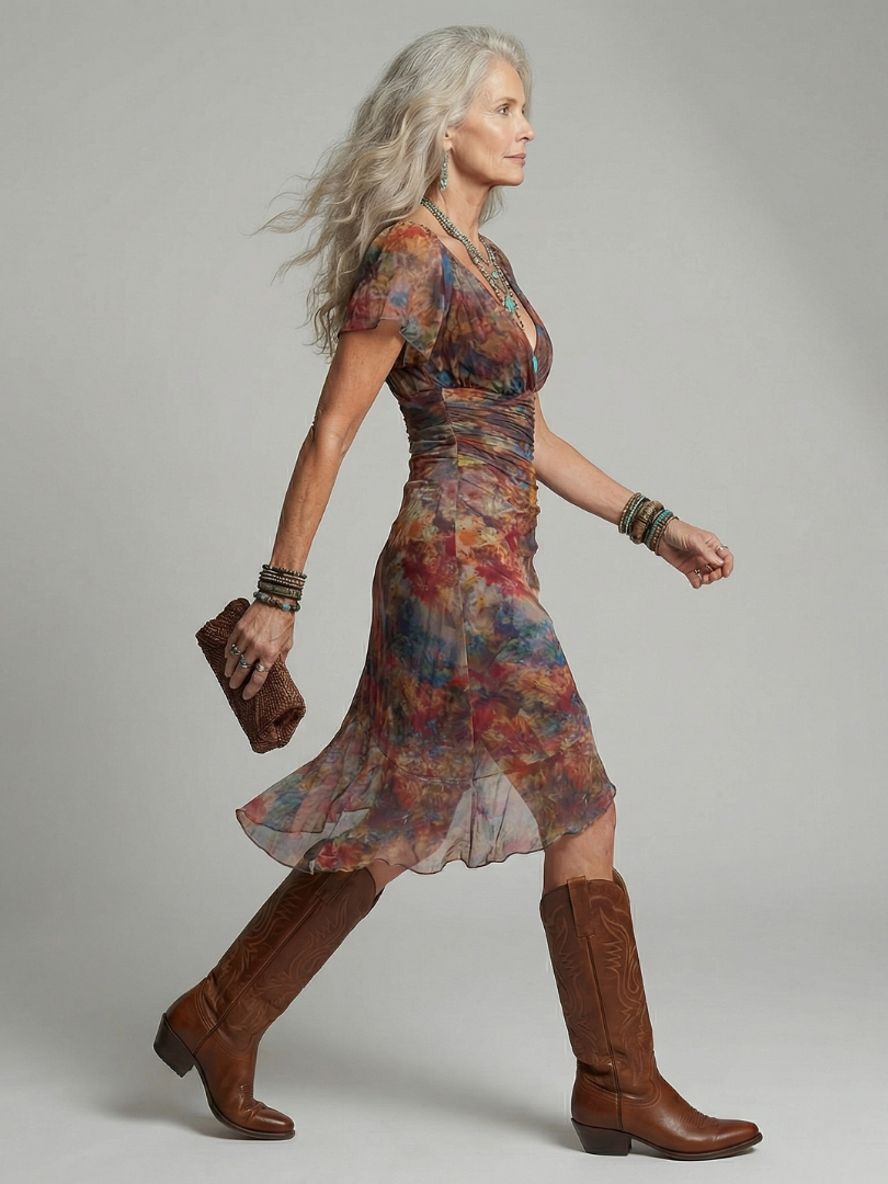 Silent Midi Halter Dress Aeris