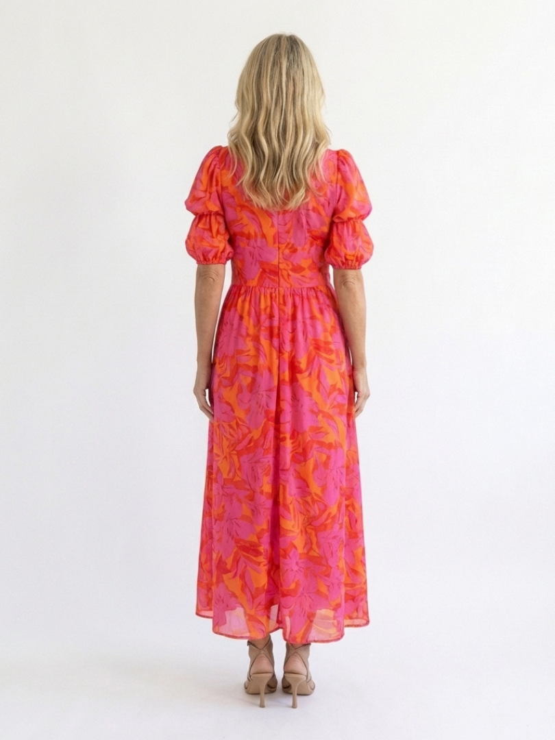 Midi Dress with Puff Sleeves Willow