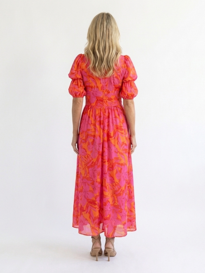 Midi Dress with Puff Sleeves Willow