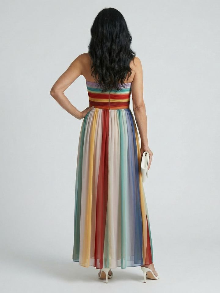 Serene Light Striped Maxi Dress
