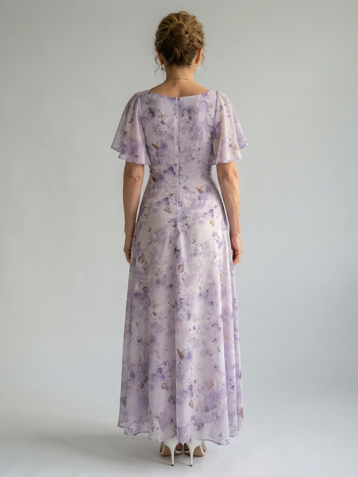 Midi Dress with Ruffled Sleeves Vaelis