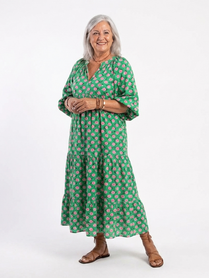 Floral Print Midi Dress Fiora