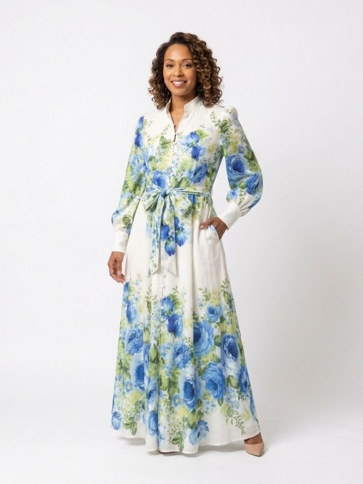 Nora Floral Long Sleeve Maxi Dress