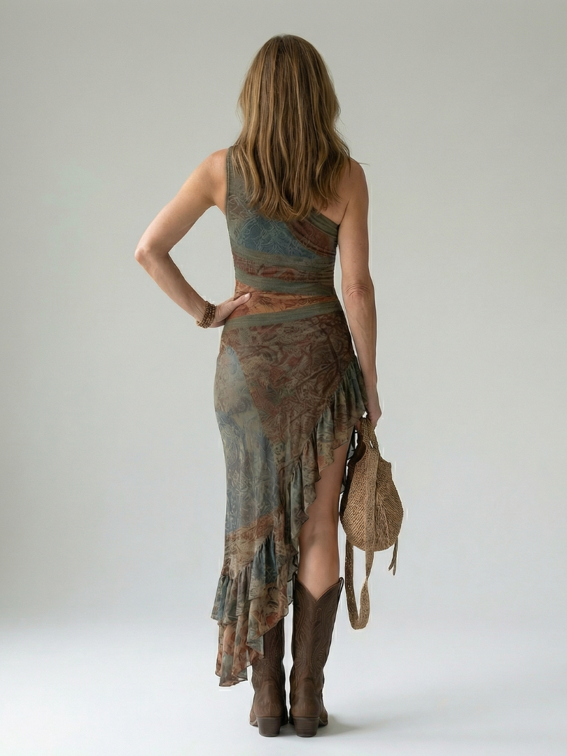 Silent Draped Midi Dress Zalia