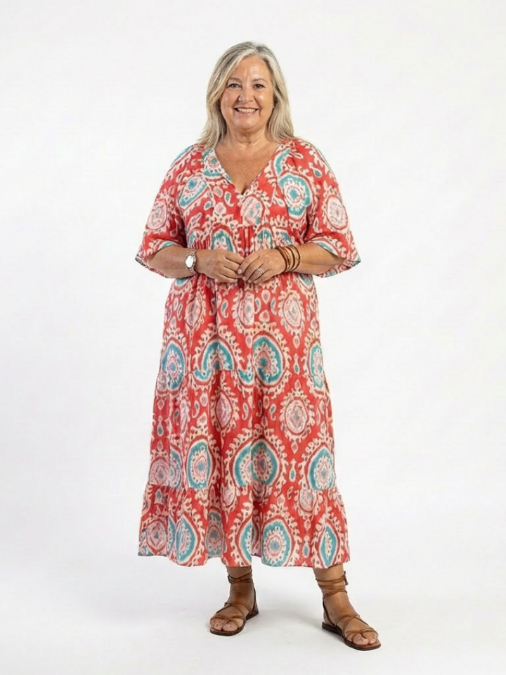 Zaria Paisley Print Midi Dress