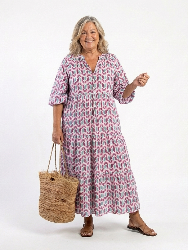 Midi Dress with Long Sleeves Mireya