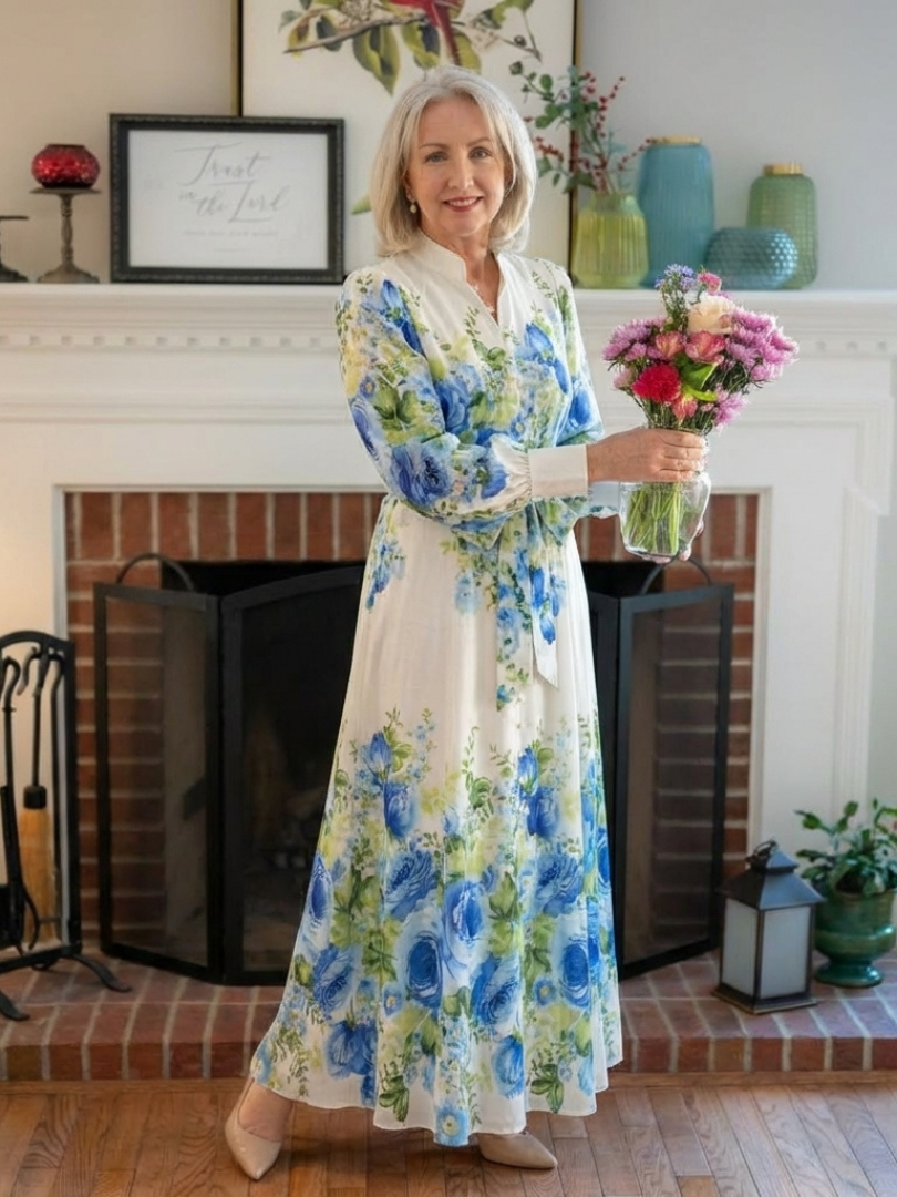 Nora Floral Long Sleeve Maxi Dress