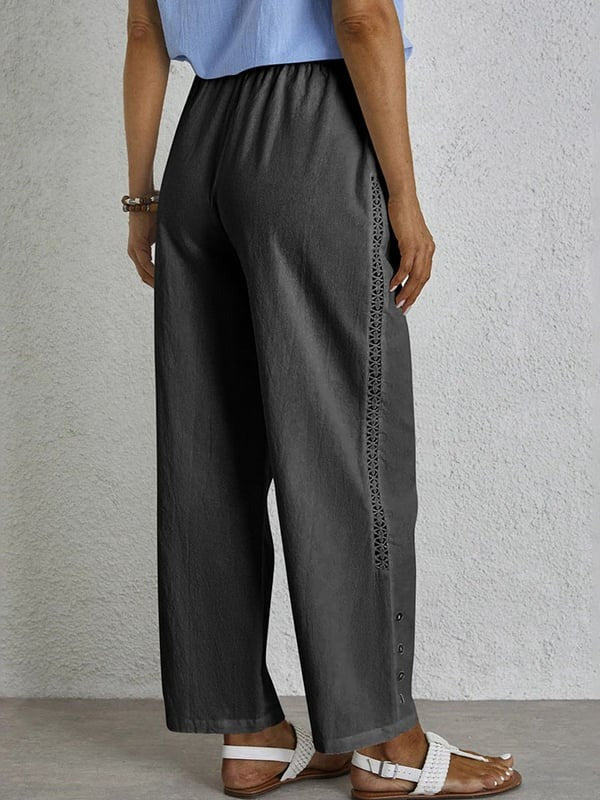 Shania - Relaxed Fit Pants with Buttons