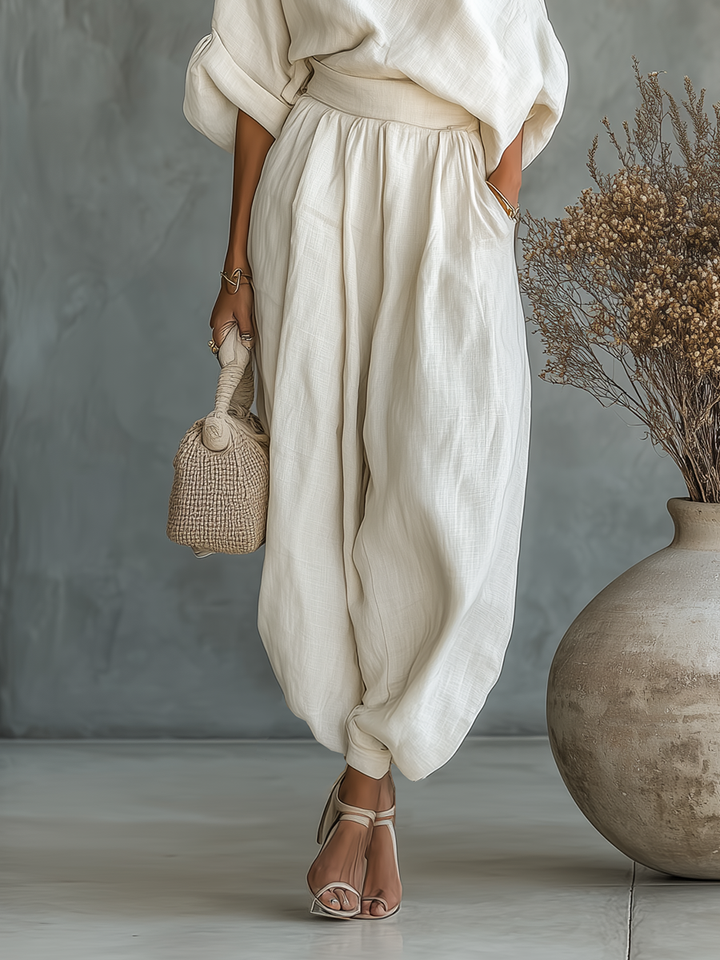 Trisha™ | Linen Set with One Shoulder