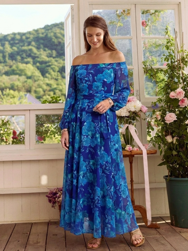 Aspen Off-Shoulder Floral Maxi Dress