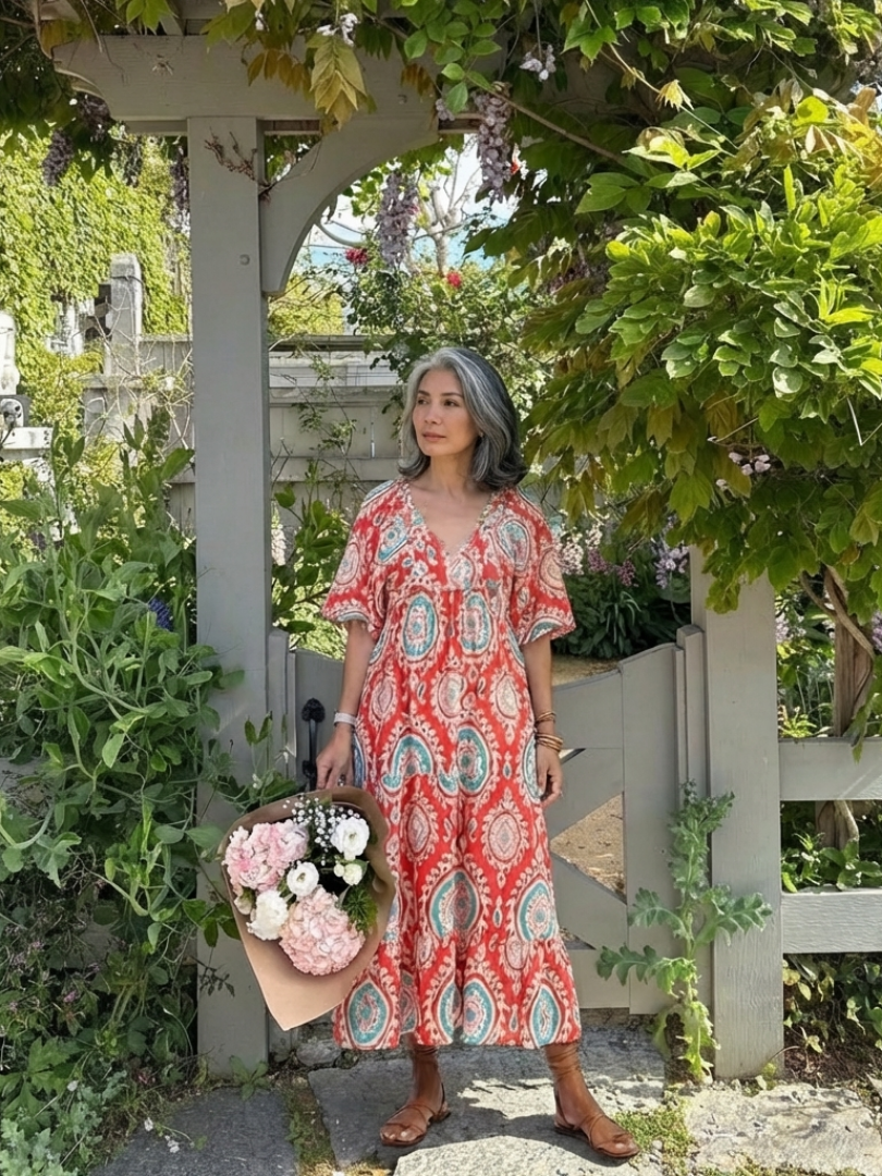 Zaria Paisley Print Midi Dress