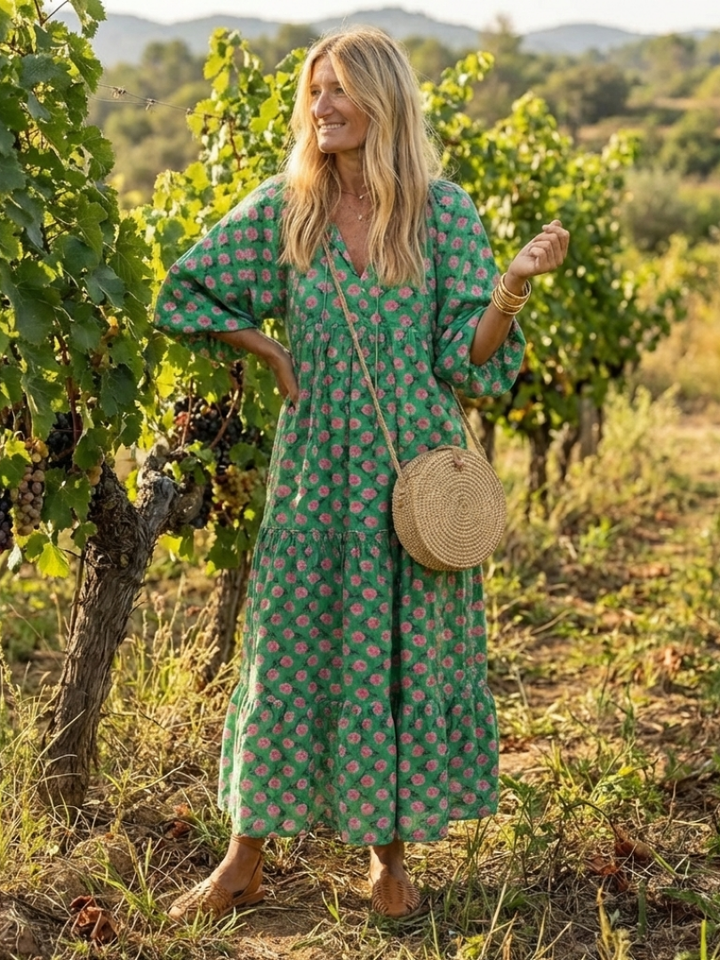 Floral Print Midi Dress Fiora
