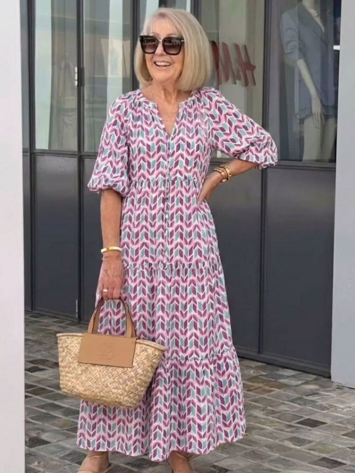 Midi Dress with Long Sleeves Mireya