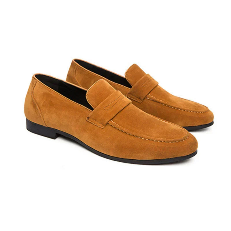 Suede Buckle Loafers