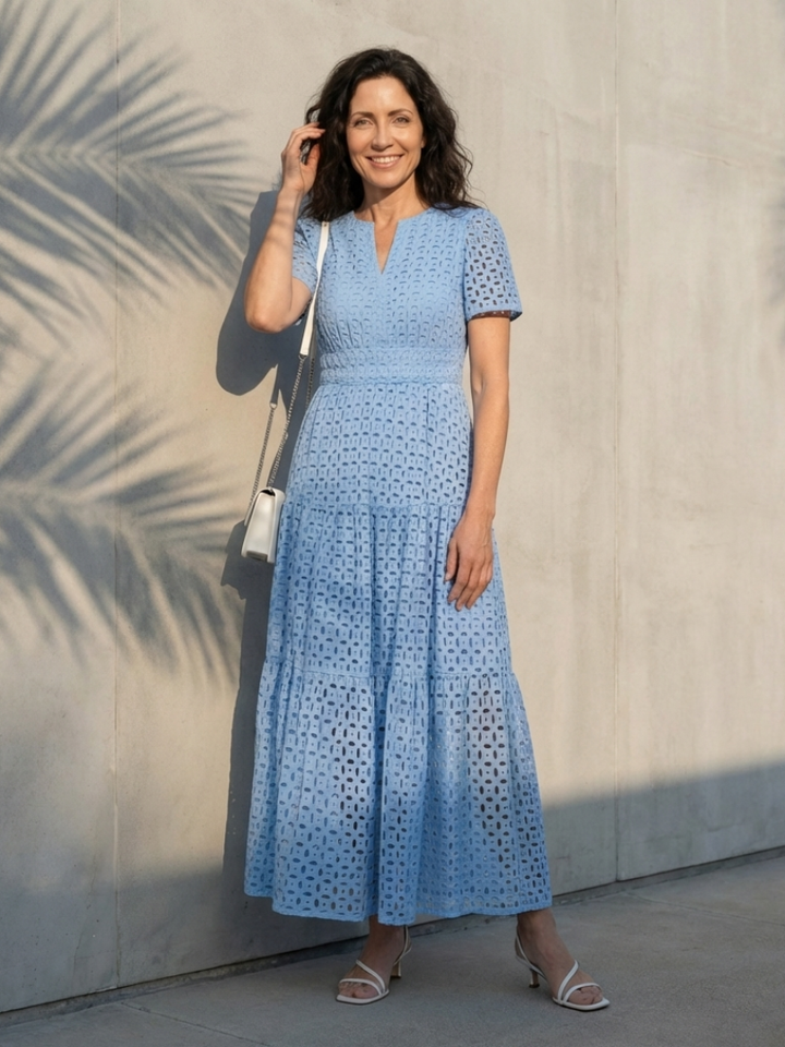 Brielle Short Sleeve Midi Dress