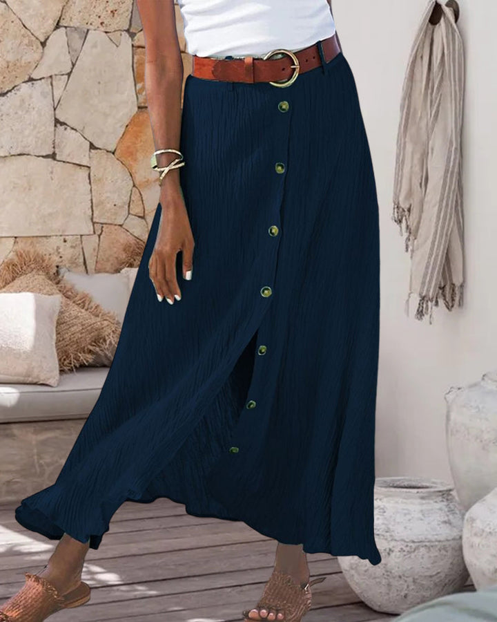 Syndy - Flowing Skirt with Buttons