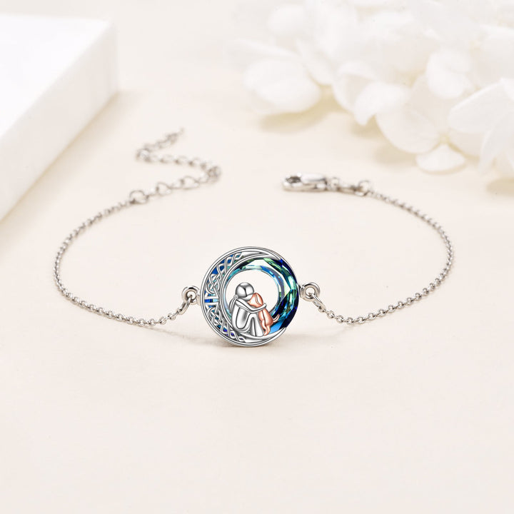 Adjustable Bracelet with Dog Charm in 925 Silver