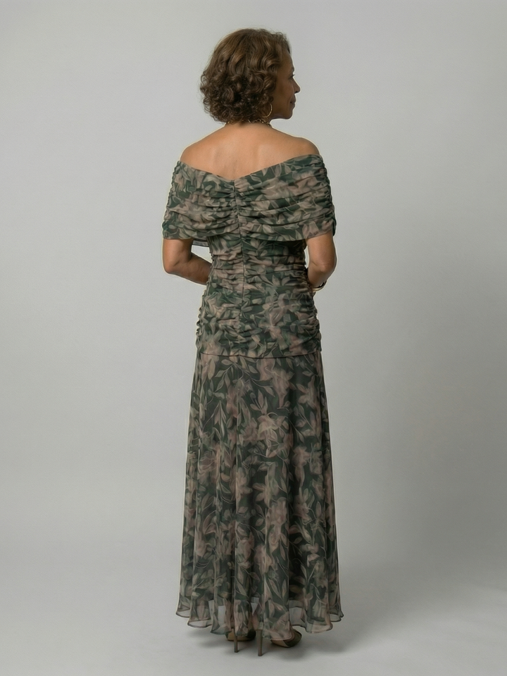 Casual Midi Dress with Off-Shoulder Sleeves Calen