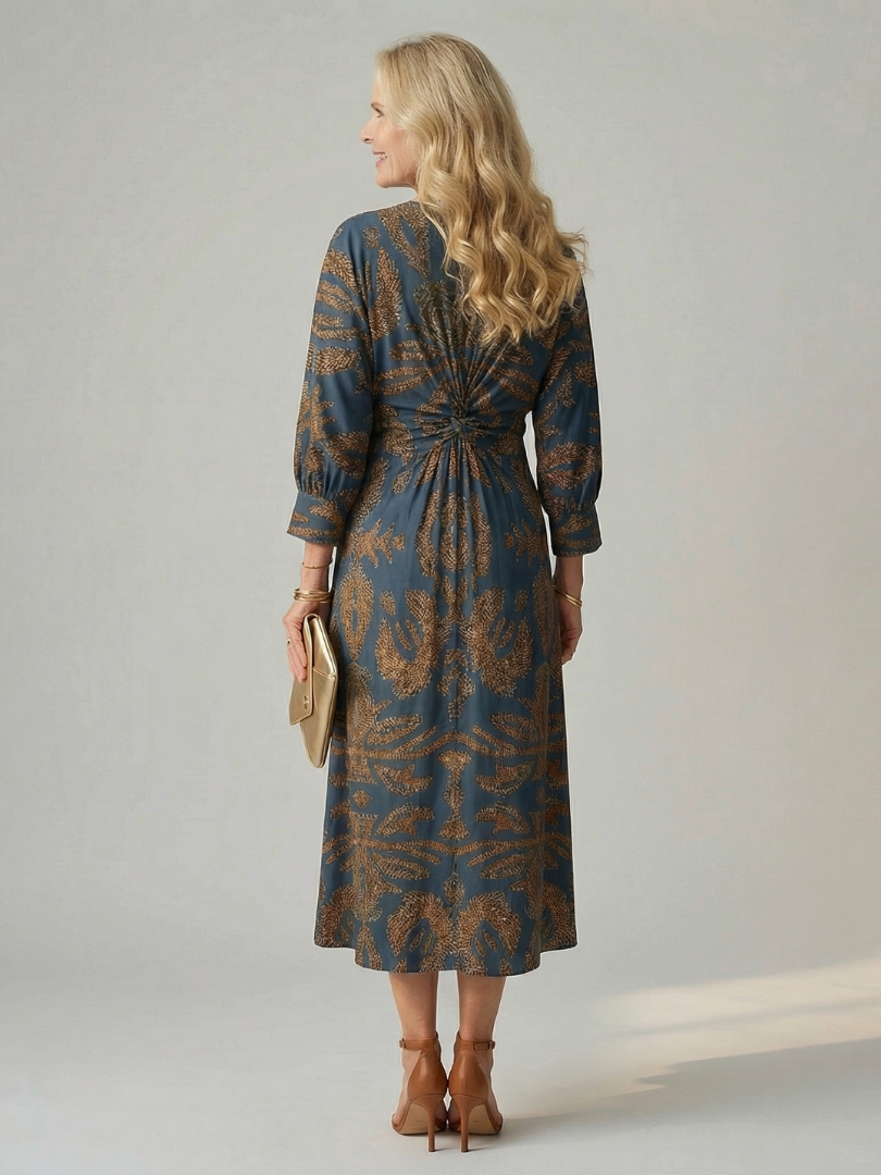 Natural Moon Midi Wrap Dress