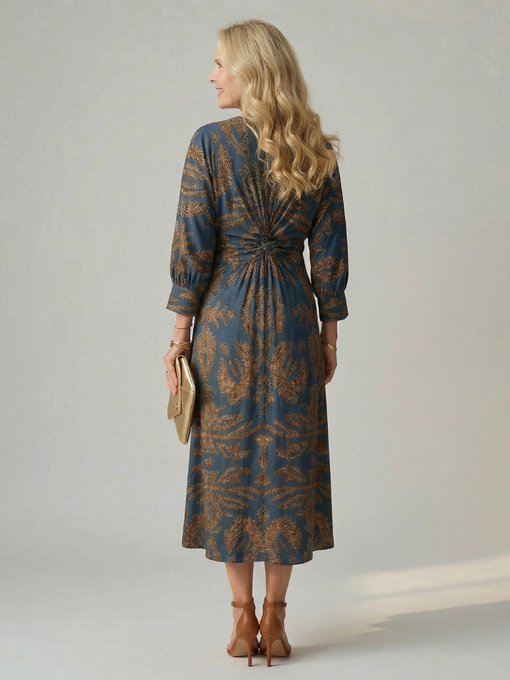 Natural Moon Midi Wrap Dress